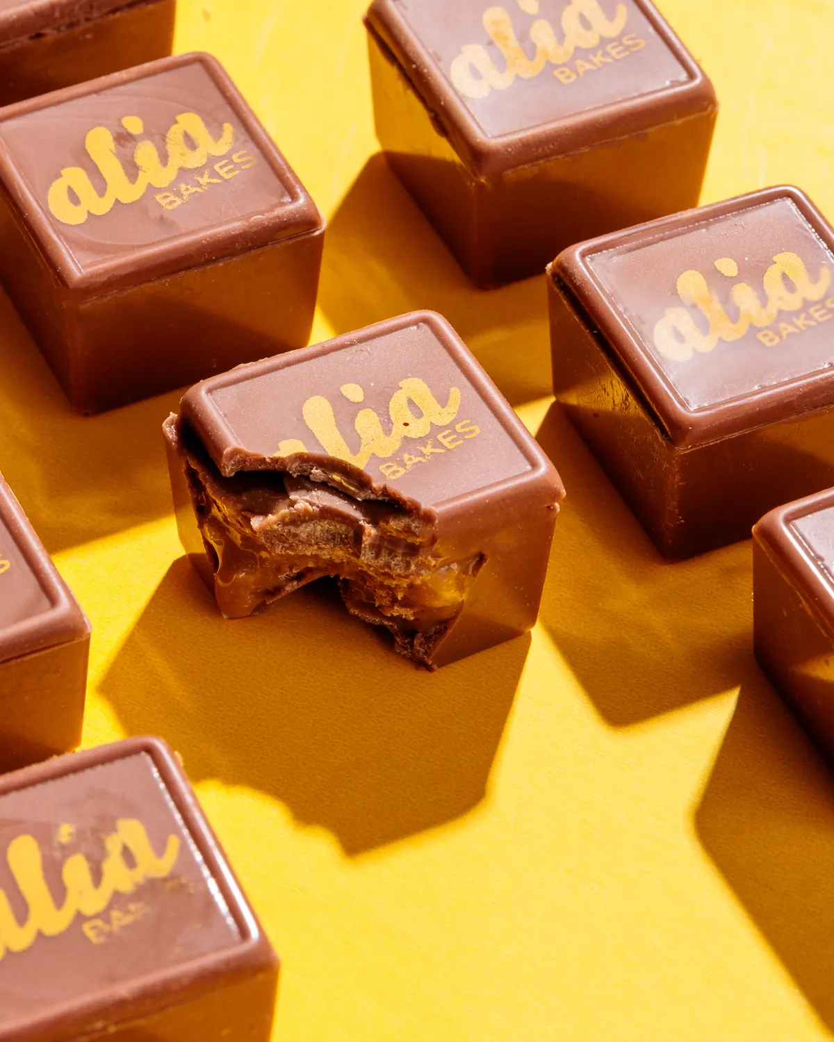 A bite of chocolate